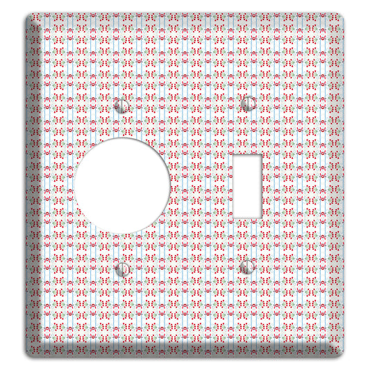 White with Red Blue Tapestry Receptacle / Toggle Wallplate