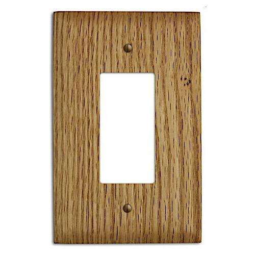 Red Oak Wood Single Rocker Cover Plate:Wallplates.com