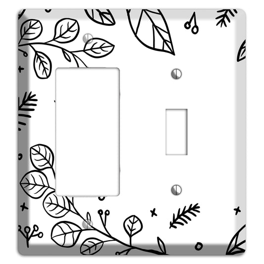 Hand-Drawn Floral 26 Rocker / Toggle Wallplate