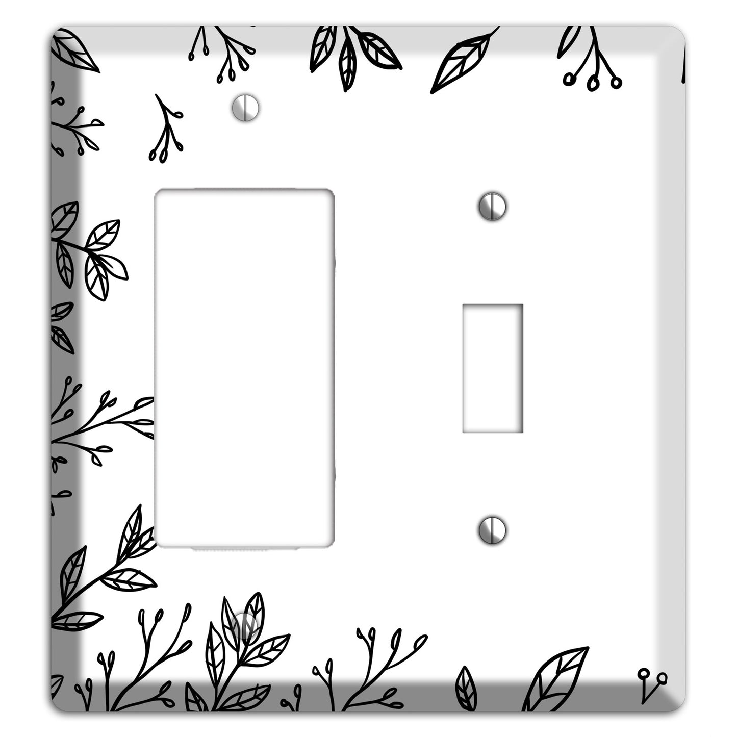 Hand-Drawn Floral 29 Rocker / Toggle Wallplate