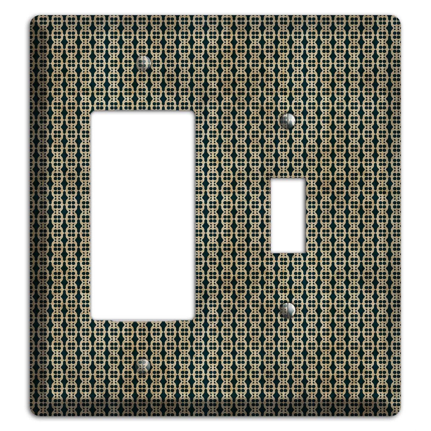 Dark Green Grunge Tiny Tiled Tapestry 3 Rocker / Toggle Wallplate