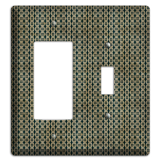 Dark Green Grunge Tiny Tiled Tapestry 3 Rocker / Toggle Wallplate