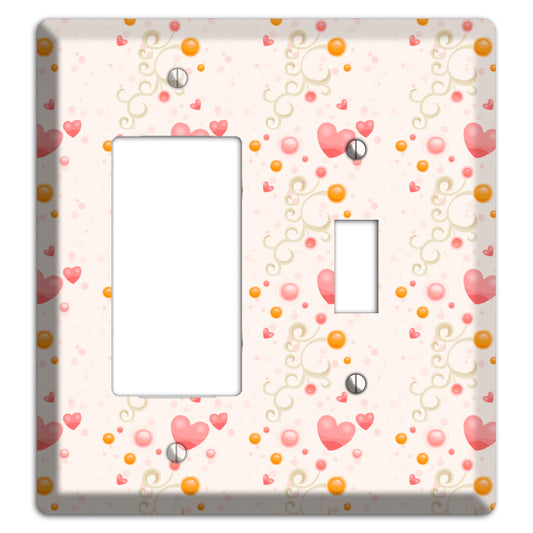 Bubbly Hearts Rocker / Toggle Wallplate