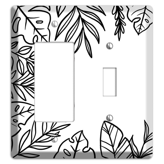 Hand-Drawn Leaves 4 Rocker / Toggle Wallplate