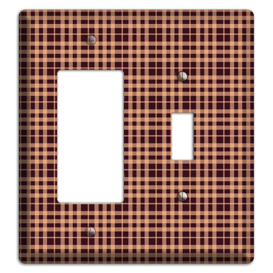 Beige and Black Plaid Rocker / Toggle Wallplate