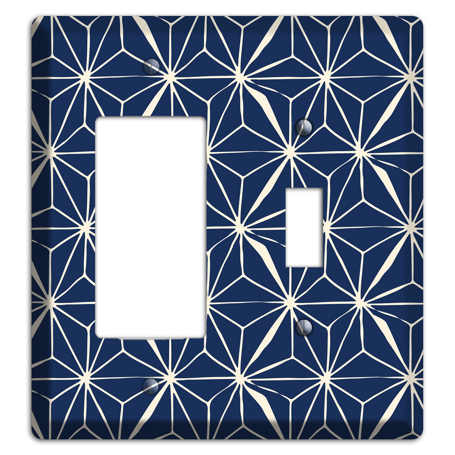 Navy Geometric Tile Rocker / Toggle Wallplate