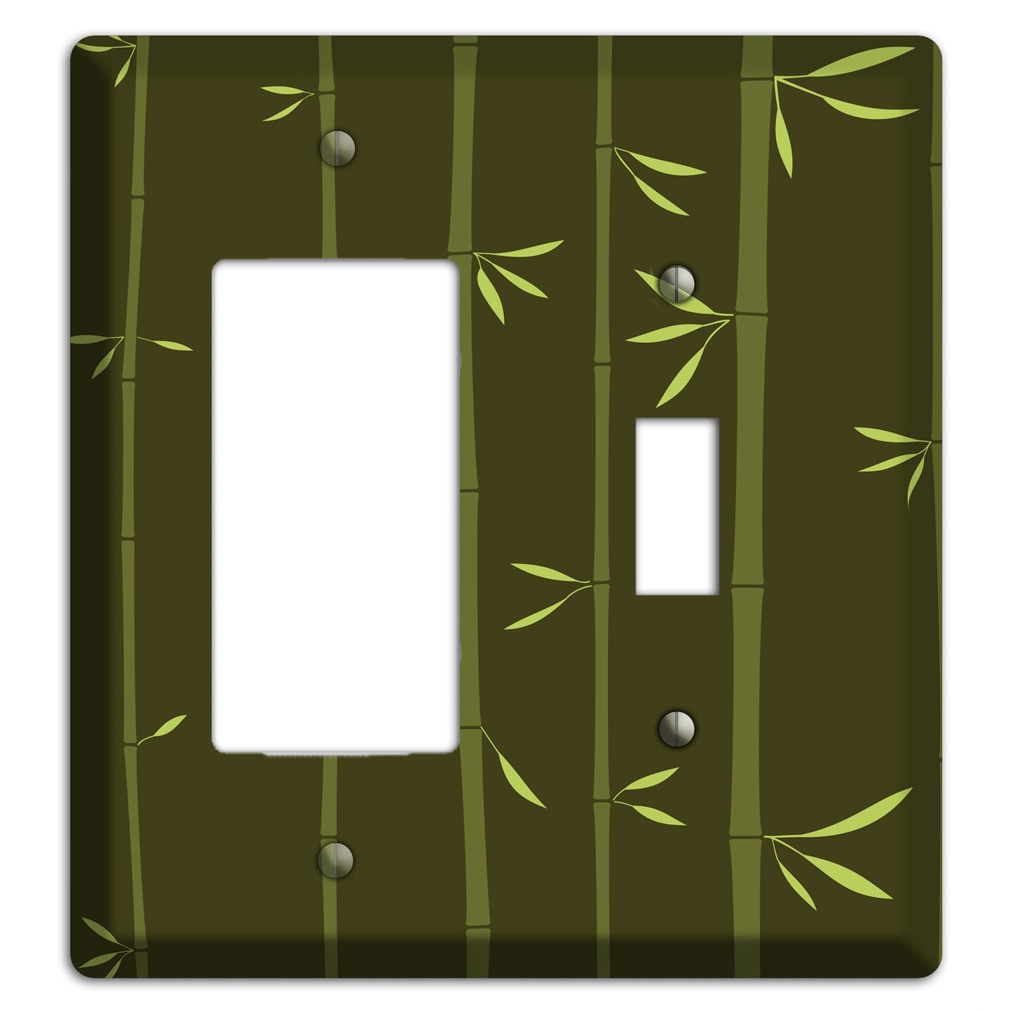 Dark Green Bamboo Rocker / Toggle Wallplate