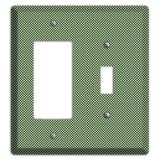 Green Tiny Check Rocker / Toggle Wallplate