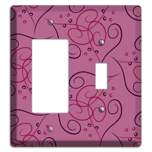 Pink Scroll Hearts Rocker / Toggle Wallplate