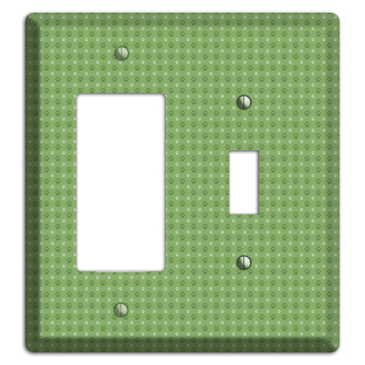 Green Paw Prints Rocker / Toggle Wallplate