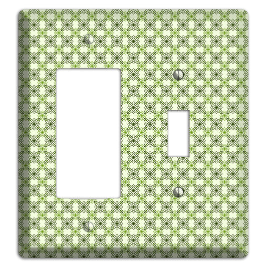 Multi Green Overlain Foulard Rocker / Toggle Wallplate