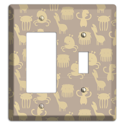 Silly Monsters Brown Rocker / Toggle Wallplate