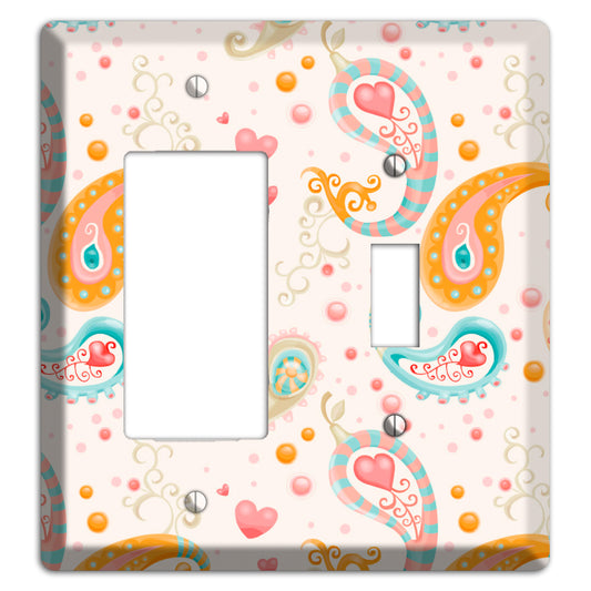 Multi Color Paisley Rocker / Toggle Wallplate