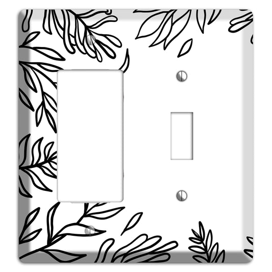 Hand-Drawn Leaves 8 Rocker / Toggle Wallplate