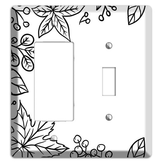 Hand-Drawn Floral 25 Rocker / Toggle Wallplate