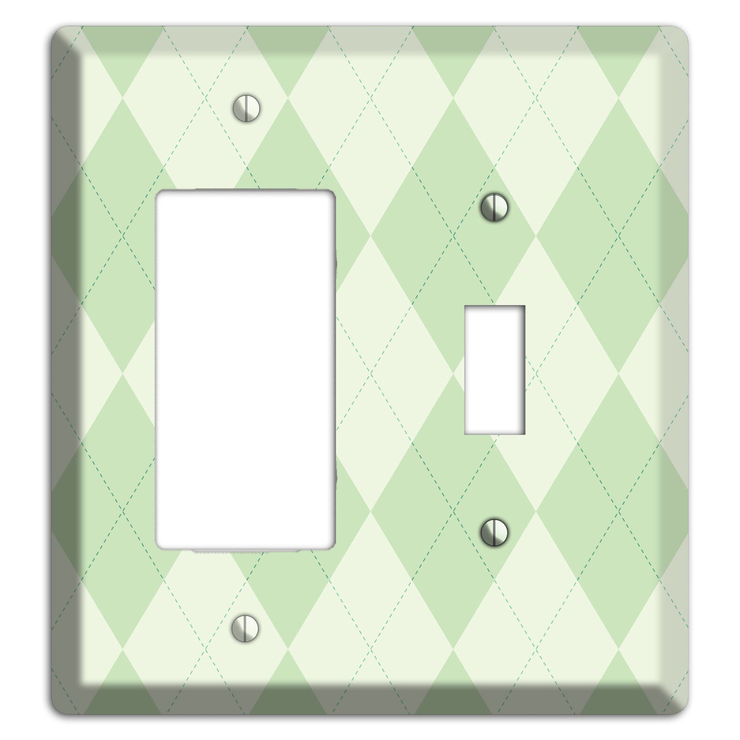 Light Green Argyle Rocker / Toggle Wallplate