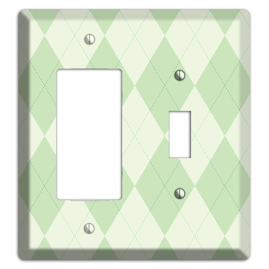 Light Green Argyle Rocker / Toggle Wallplate