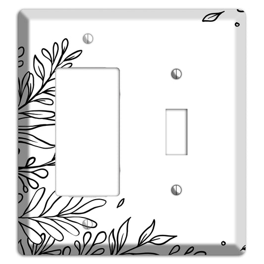 Hand-Drawn Floral 8 Rocker / Toggle Wallplate