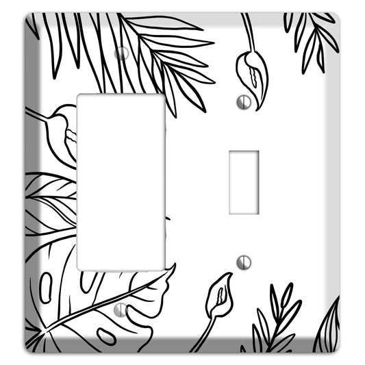 Hand-Drawn Leaves 1 Rocker / Toggle Wallplate