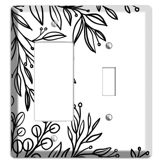 Hand-Drawn Floral 1 Rocker / Toggle Wallplate