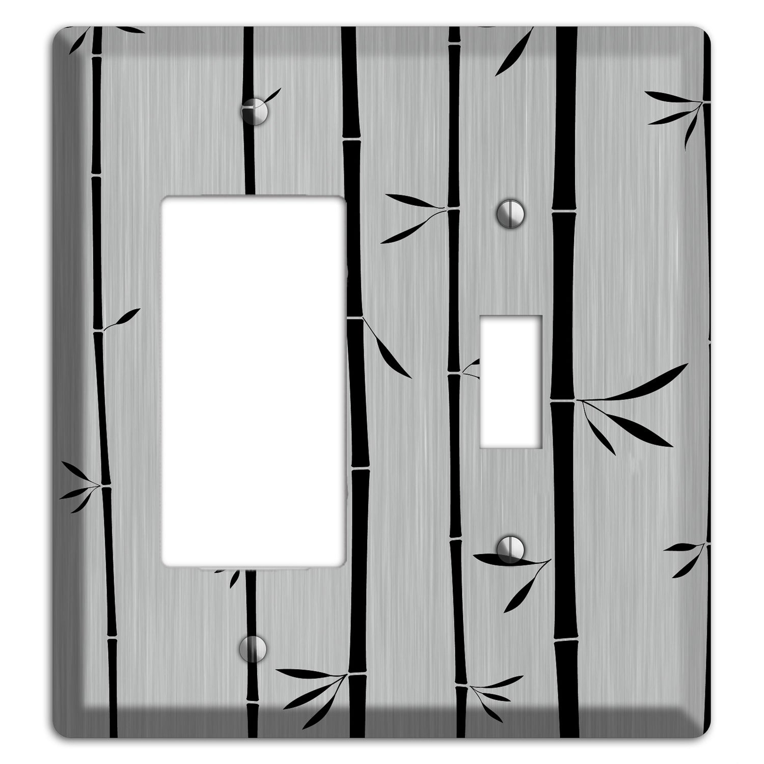 Bamboo  Stainless Rocker / Toggle Wallplate