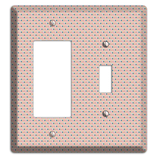 Multi Dusty Pink Tiny Dots Rocker / Toggle Wallplate