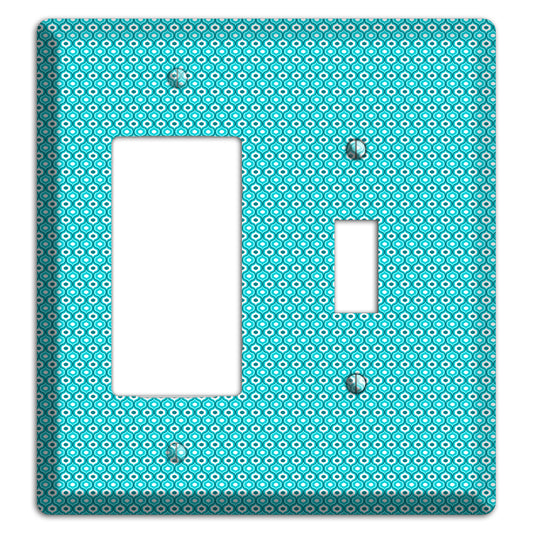 Turquoise Tiny Double Scallop Rocker / Toggle Wallplate