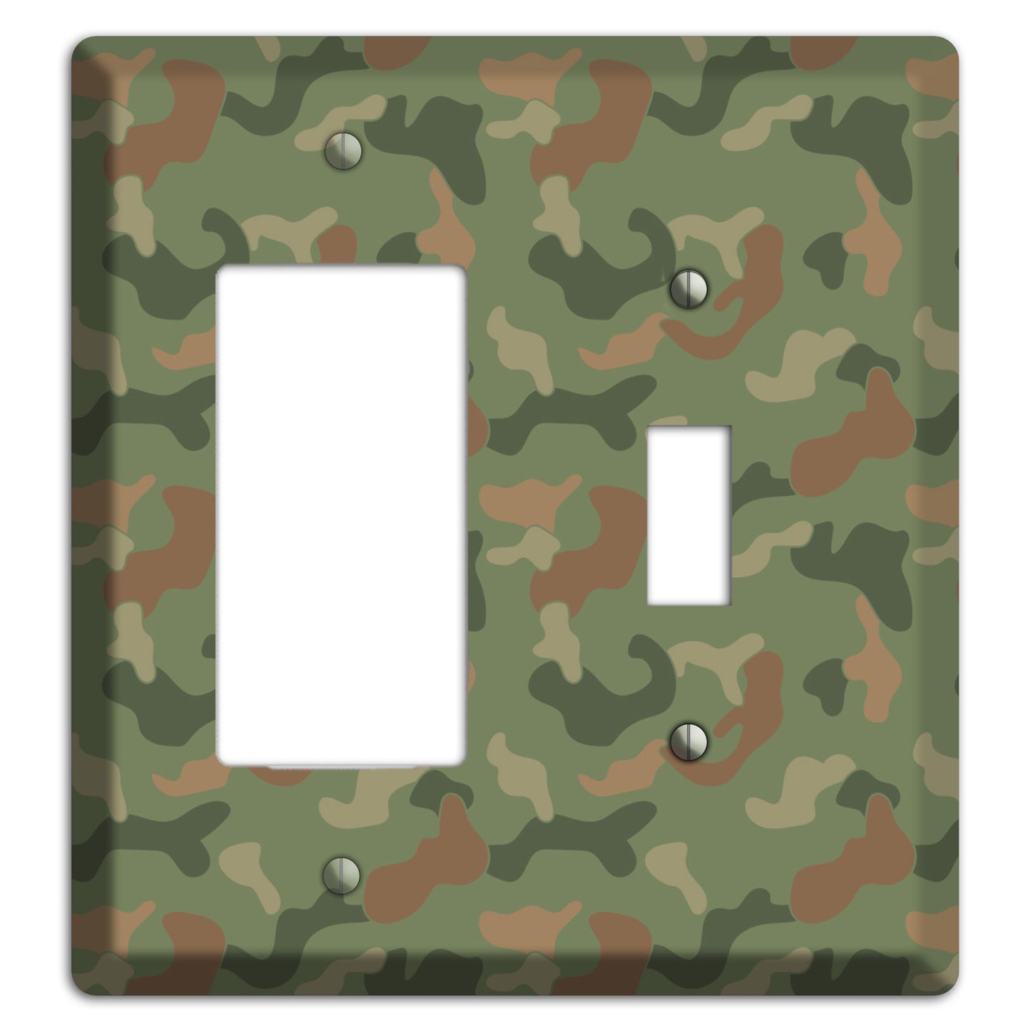 Jungle Green Camo Rocker / Toggle Wallplate