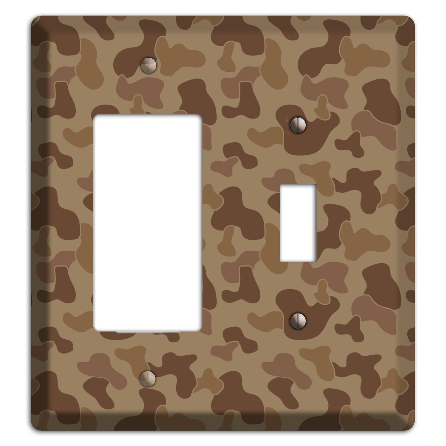 Jungle Brown Camo Rocker / Toggle Wallplate