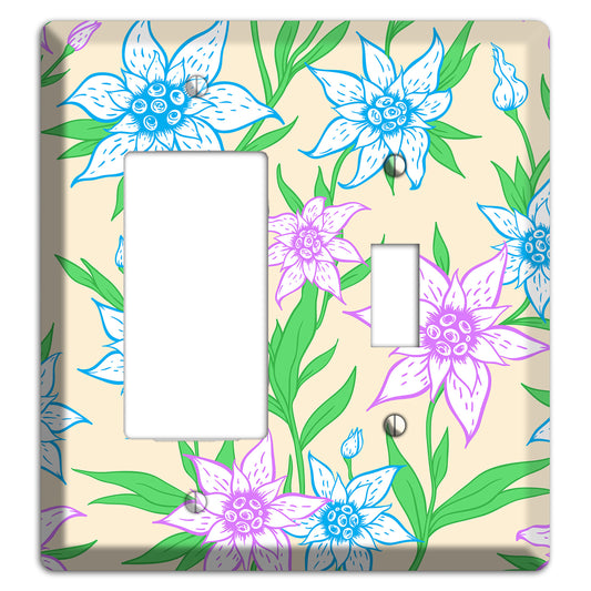 Hand Drawn Flowers Style A Rocker / Toggle Wallplate