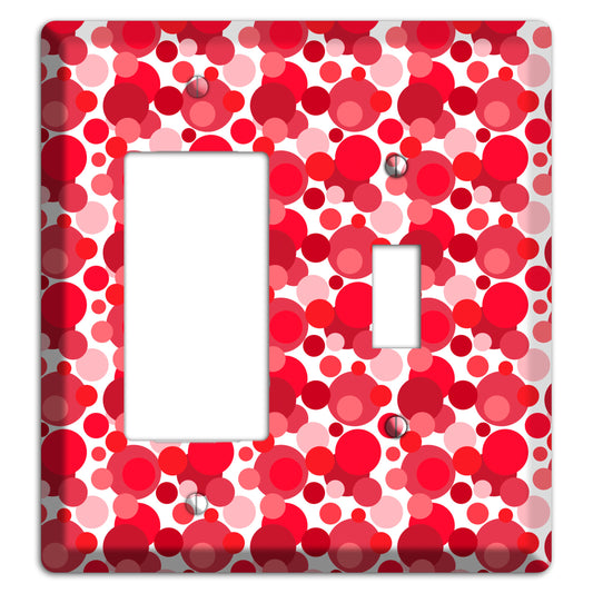 Multi Red Bubble Dots Rocker / Toggle Wallplate