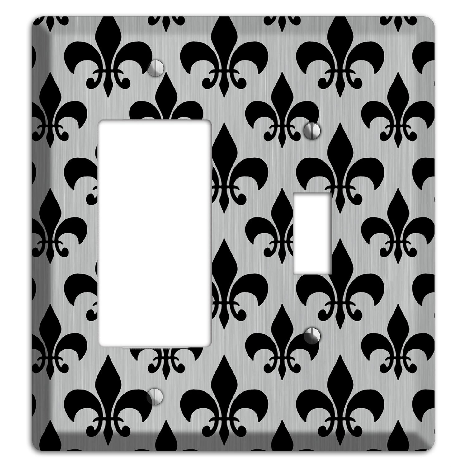 Fleur de Lis Stainless Rocker Toggle Wallplate Wallplates