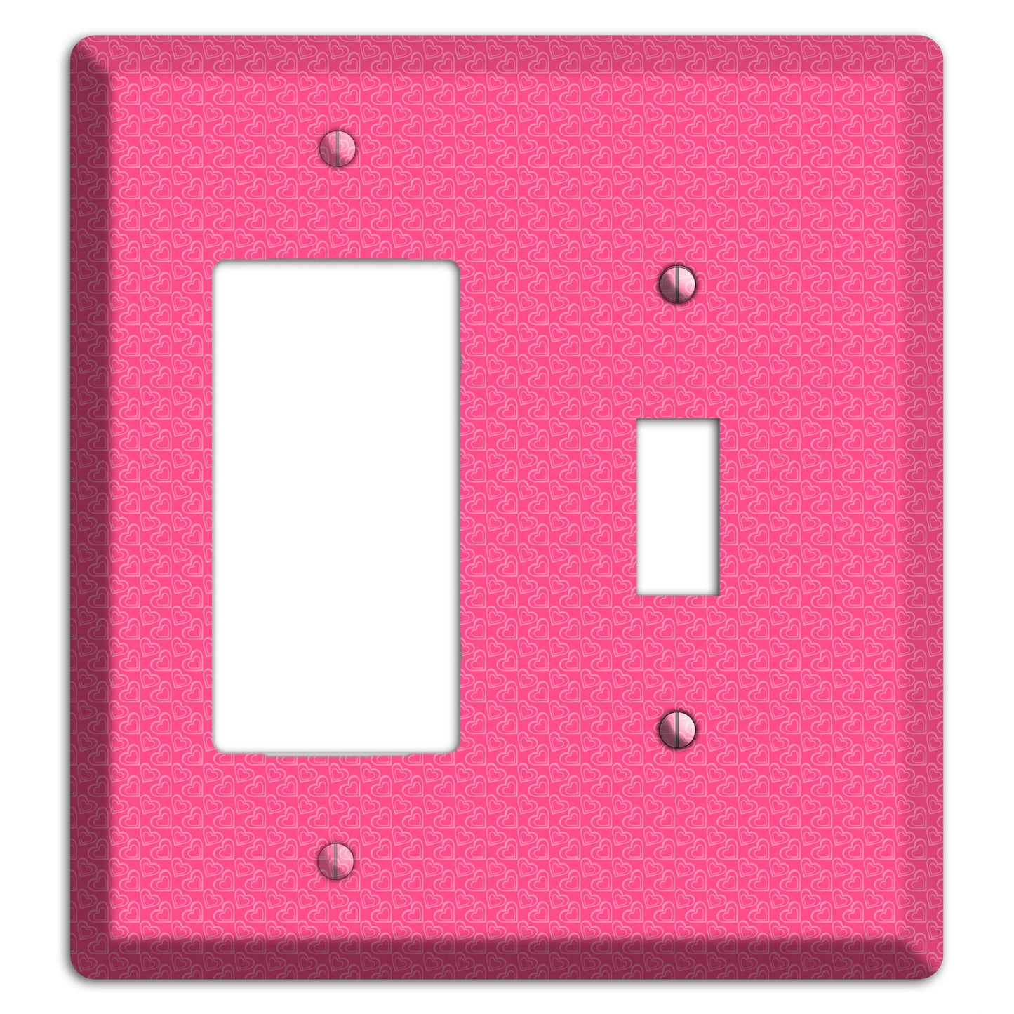 Tiny Pink Hearts Rocker / Toggle Wallplate