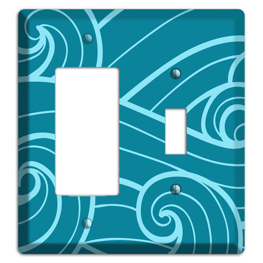 Abstract Curl Turquois Rocker / Toggle Wallplate