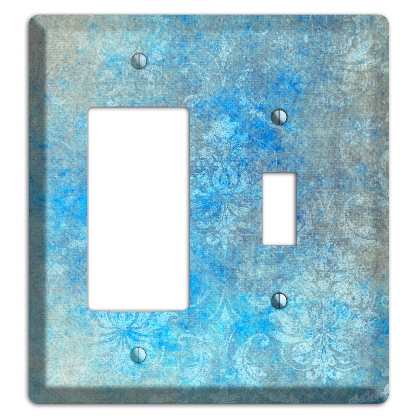 Picton Blue Whimsical Damask Rocker / Toggle Wallplate