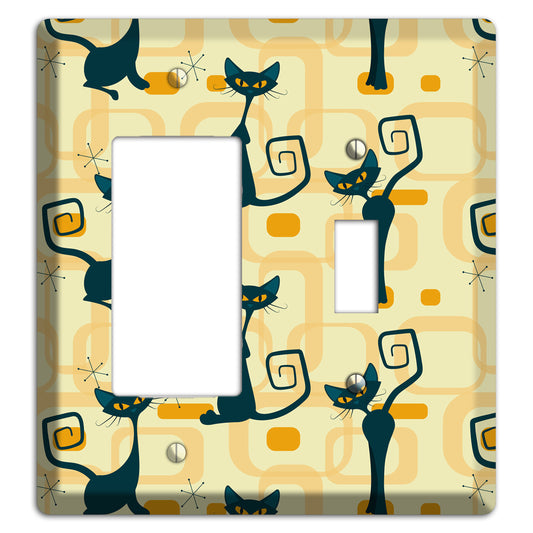 Navy Kitties Rocker / Toggle Wallplate