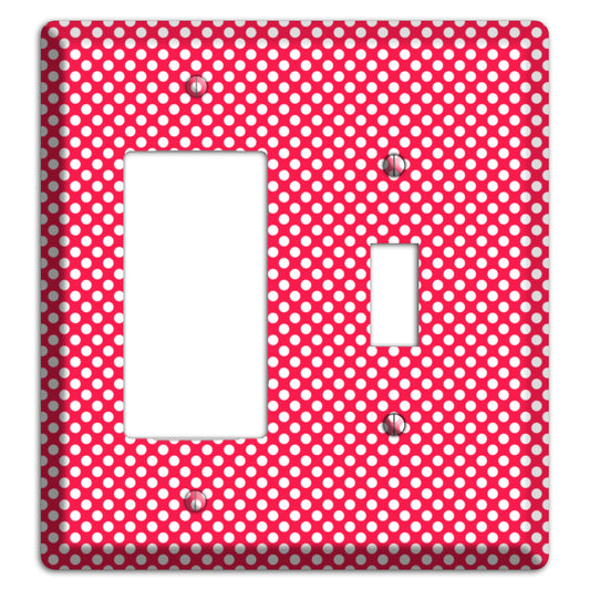 Fuschia with Pink Tiny Polka Dots Rocker / Toggle Wallplate