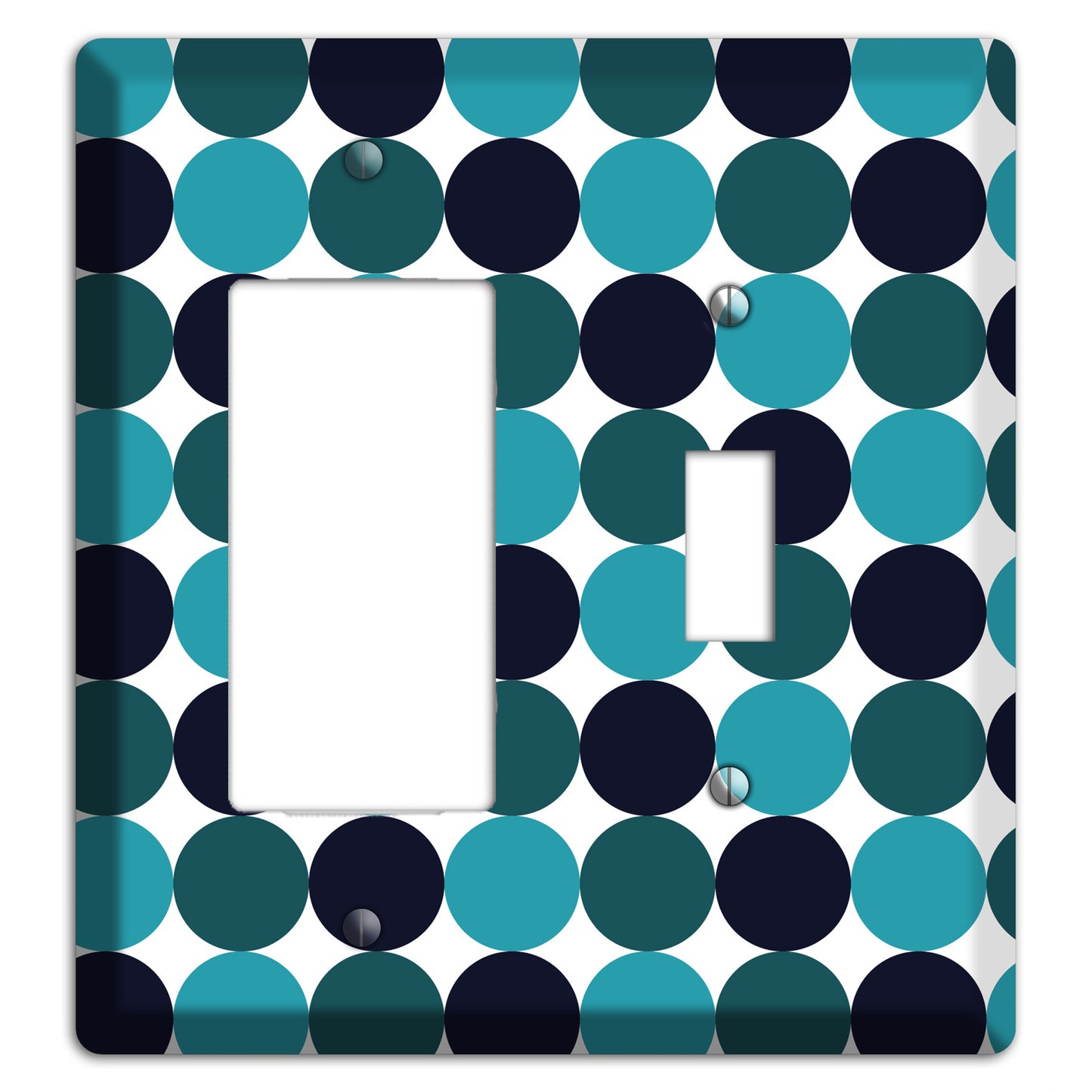 Multi Aqua Tiled Dots Rocker / Toggle Wallplate