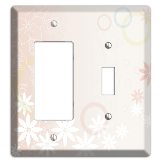 Mauve Floral Rocker / Toggle Wallplate