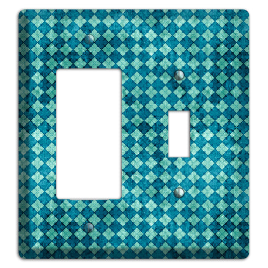 Turquoise Grunge Diamond Rocker / Toggle Wallplate