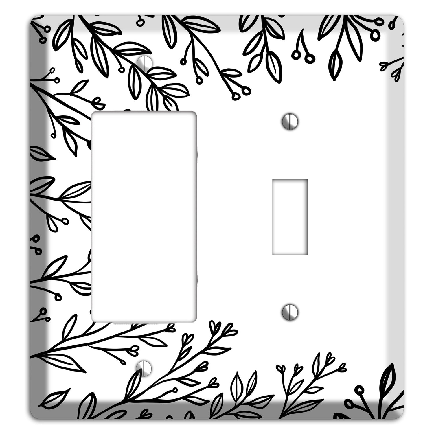 Hand-Drawn Floral 27 Rocker / Toggle Wallplate