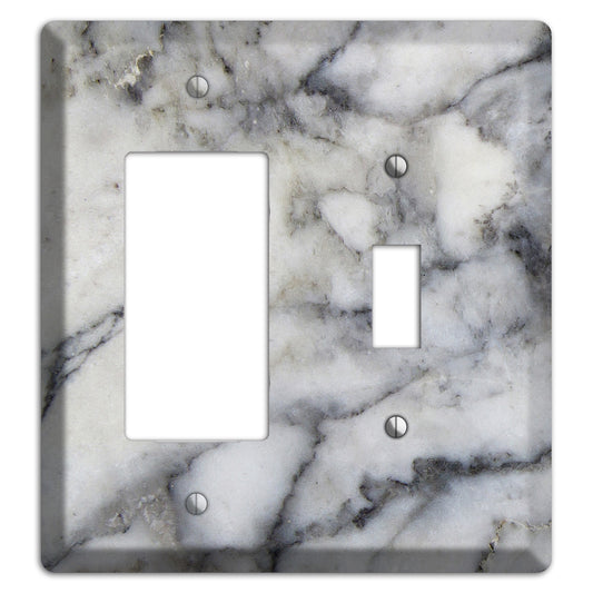 Mid Gray Marble Rocker / Toggle Wallplate