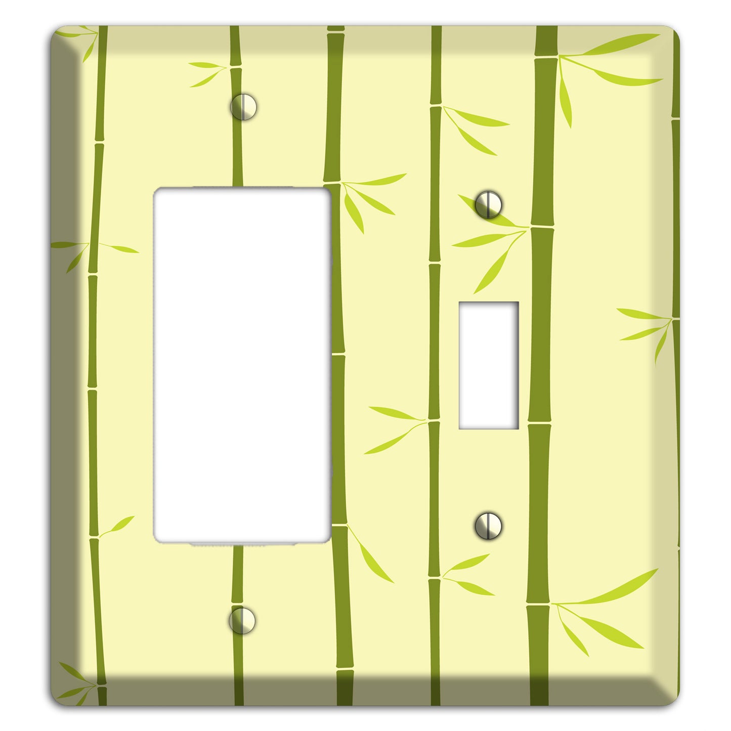 Yellow and Green Bamboo Rocker / Toggle Wallplate