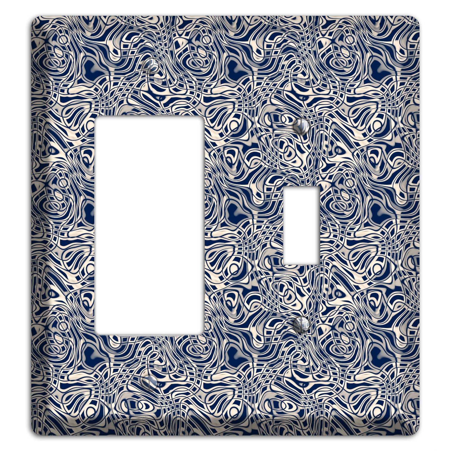 Blue Psychedelic Swirl Rocker / Toggle Wallplate