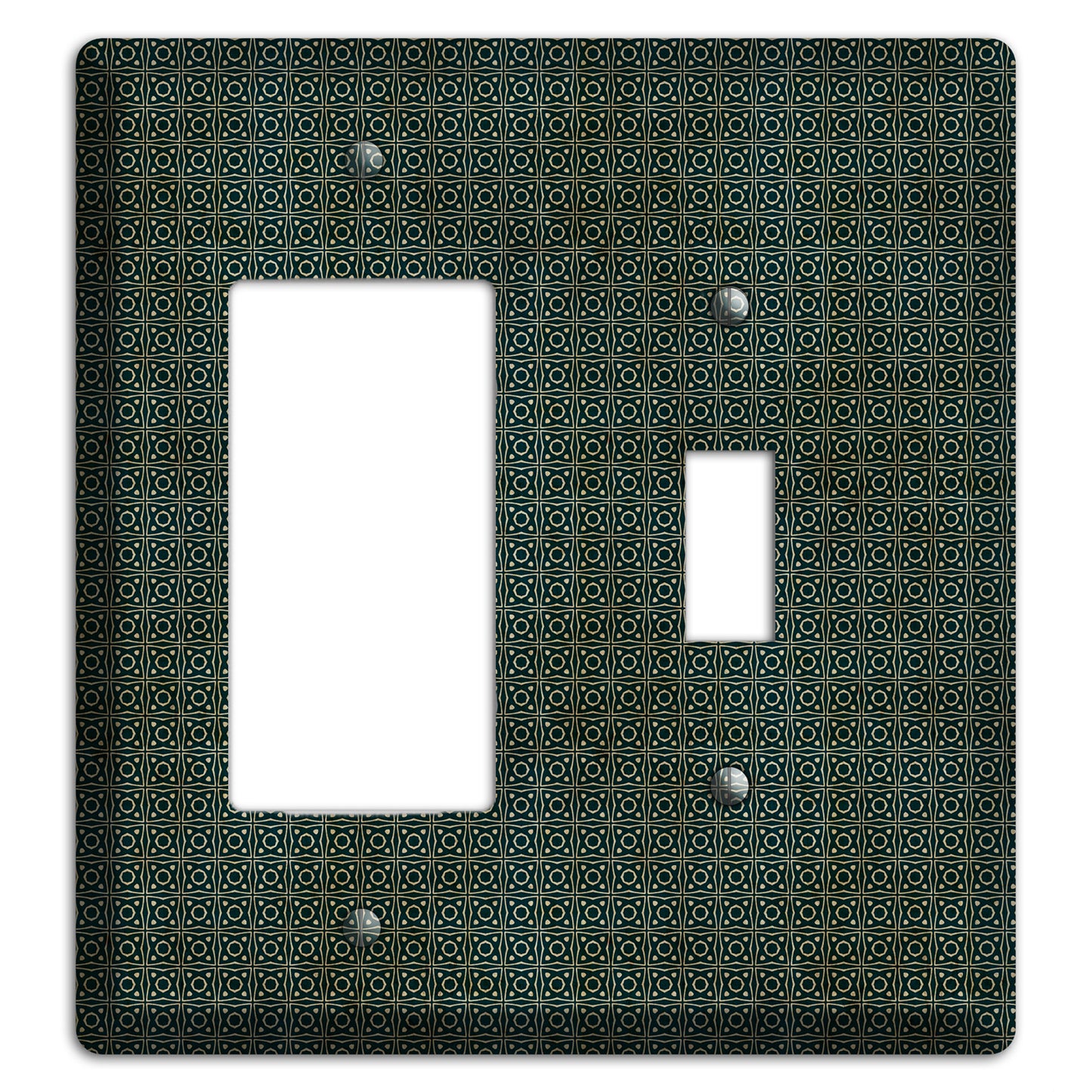 Dark Green Grunge Tiny Tiled Tapestry 4 Rocker / Toggle Wallplate