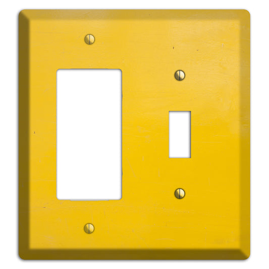 Bright Yellow Concrete Rocker / Toggle Wallplate