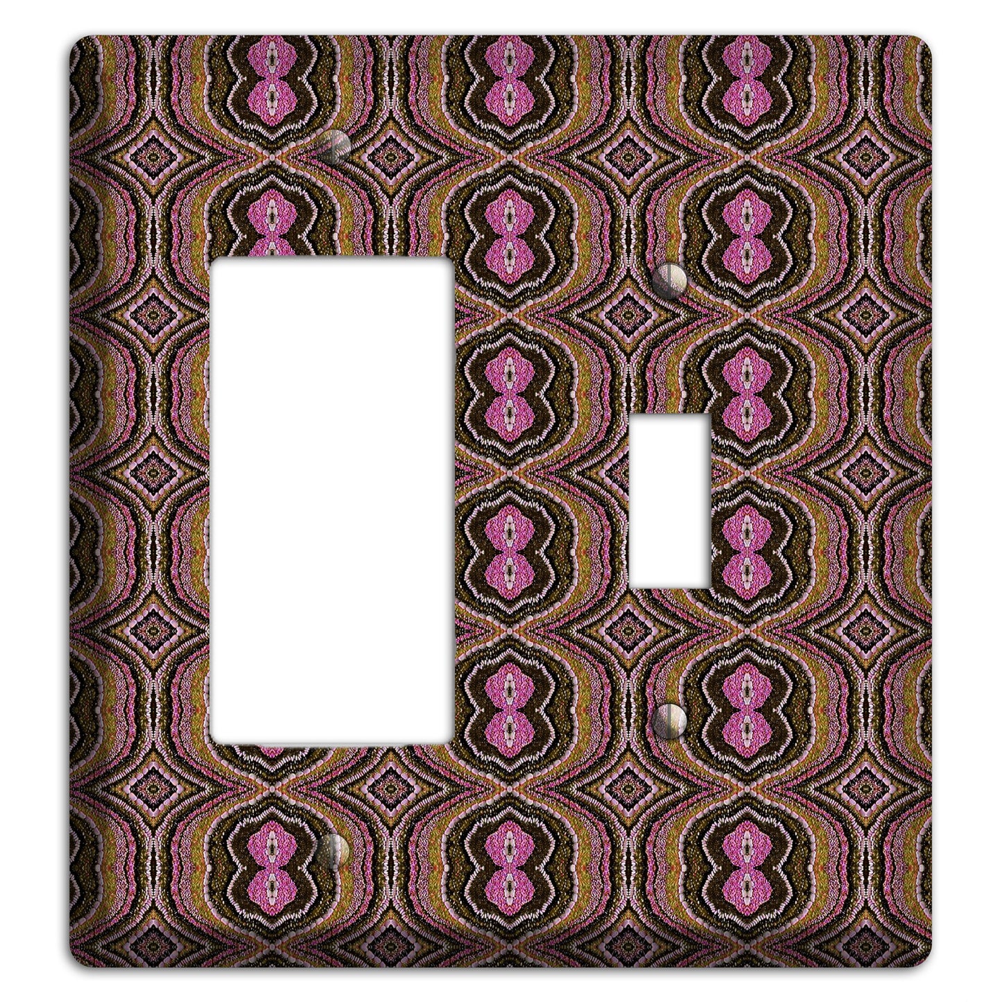 Pink and Brown Tapestry Rocker / Toggle Wallplate