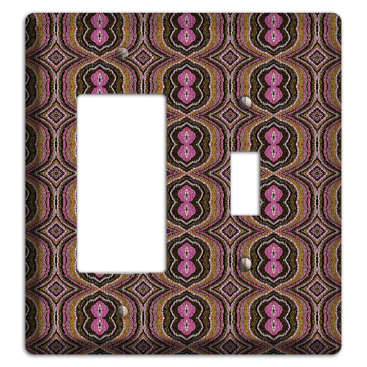 Pink and Brown Tapestry Rocker / Toggle Wallplate