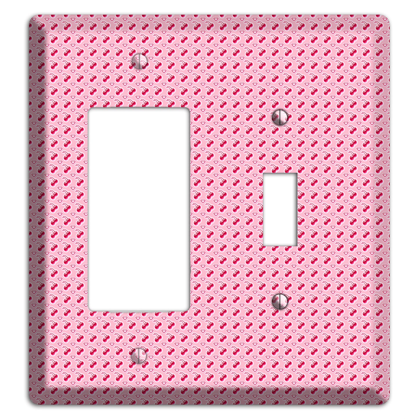 Pink with Cherries Rocker / Toggle Wallplate