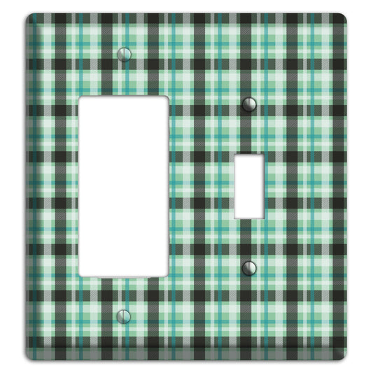 Multi Green Plaid Rocker / Toggle Wallplate